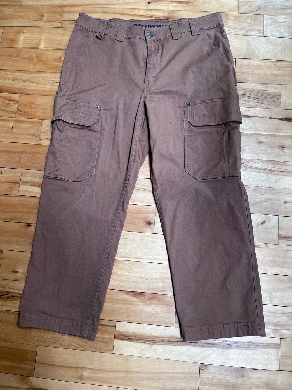 Men's Duluth Trading Co. Flex Fire Hose Cargo Work Pants in Brown